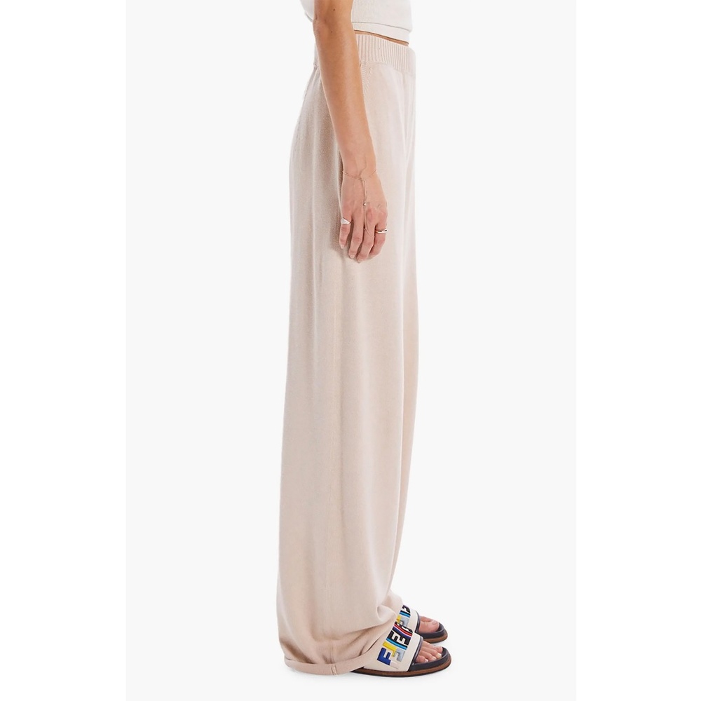 MOTHER NWT THE ZESTY HOVER HIGH WAIST WIDE LEG KNIT BEIGE PANT. SIZE S - Picture 2 of 14